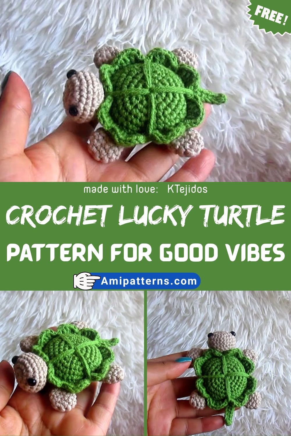 How to Crochet Lucky Turtle Amigurumi Pattern for Good Vibes