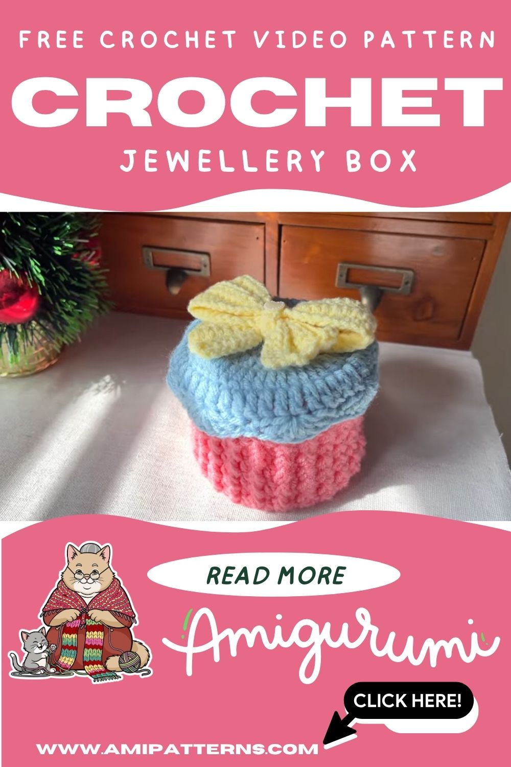 Awesome Crochet Jewellery Gift Box with Bow Pattern for Beginners