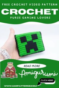 Graceful Crochet Purse Minecraft Inspired Cute Bag Handmade for Gaming Lovers