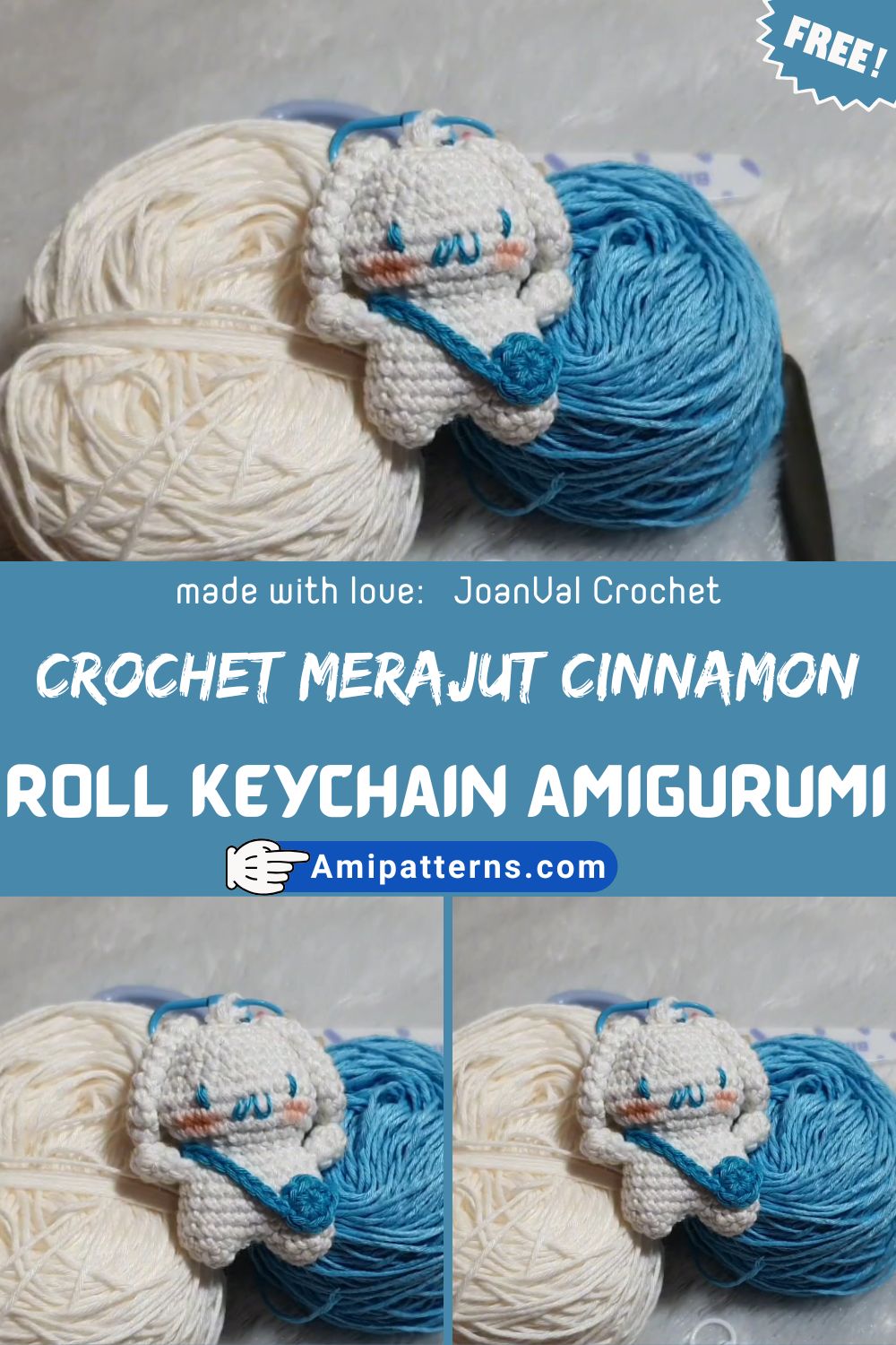 Dreamy Crochet Merajut Cinnamon Roll Keychain Amigurumi Pattern