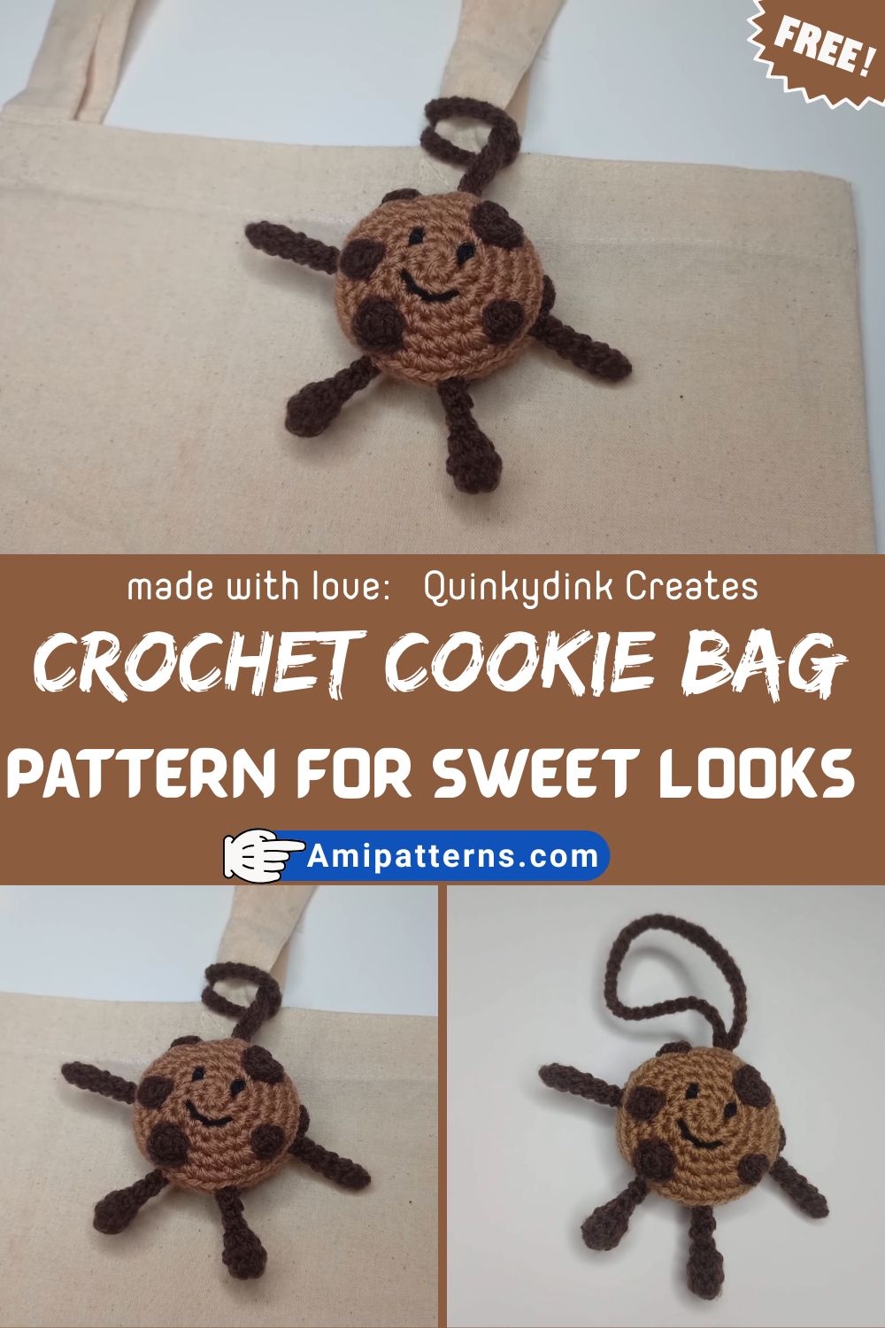 Outstanding Crochet Cookie Bag Charm Amigurumi Pattern for Sweet Looks
