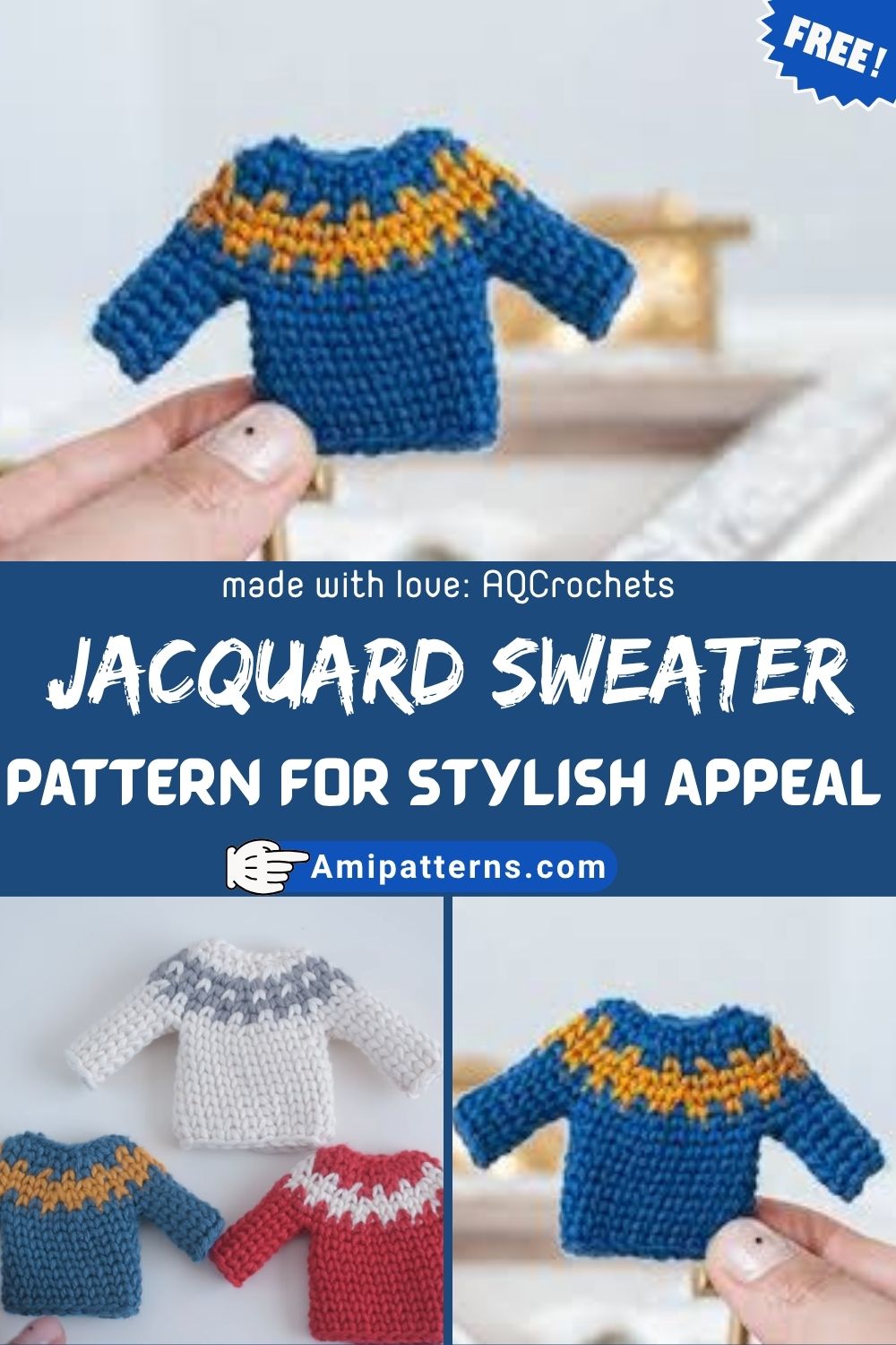 Blissful Crochet Jacquard Sweater Pattern for Stylish Appeal