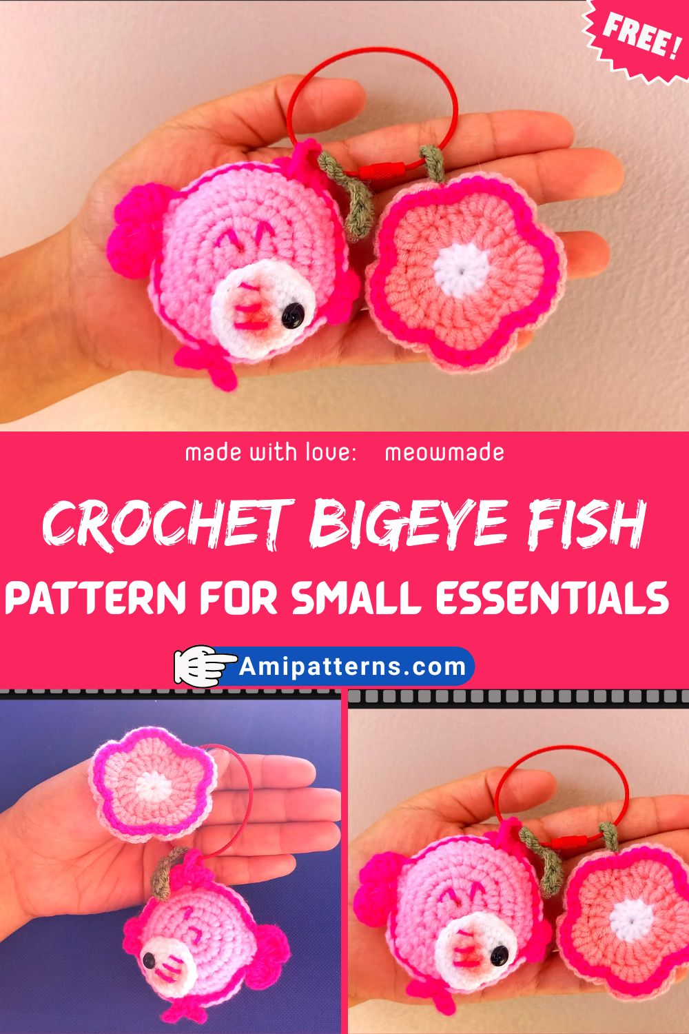 Charming Crochet Bigeye Fish Amigurumi Pattern for small essentials