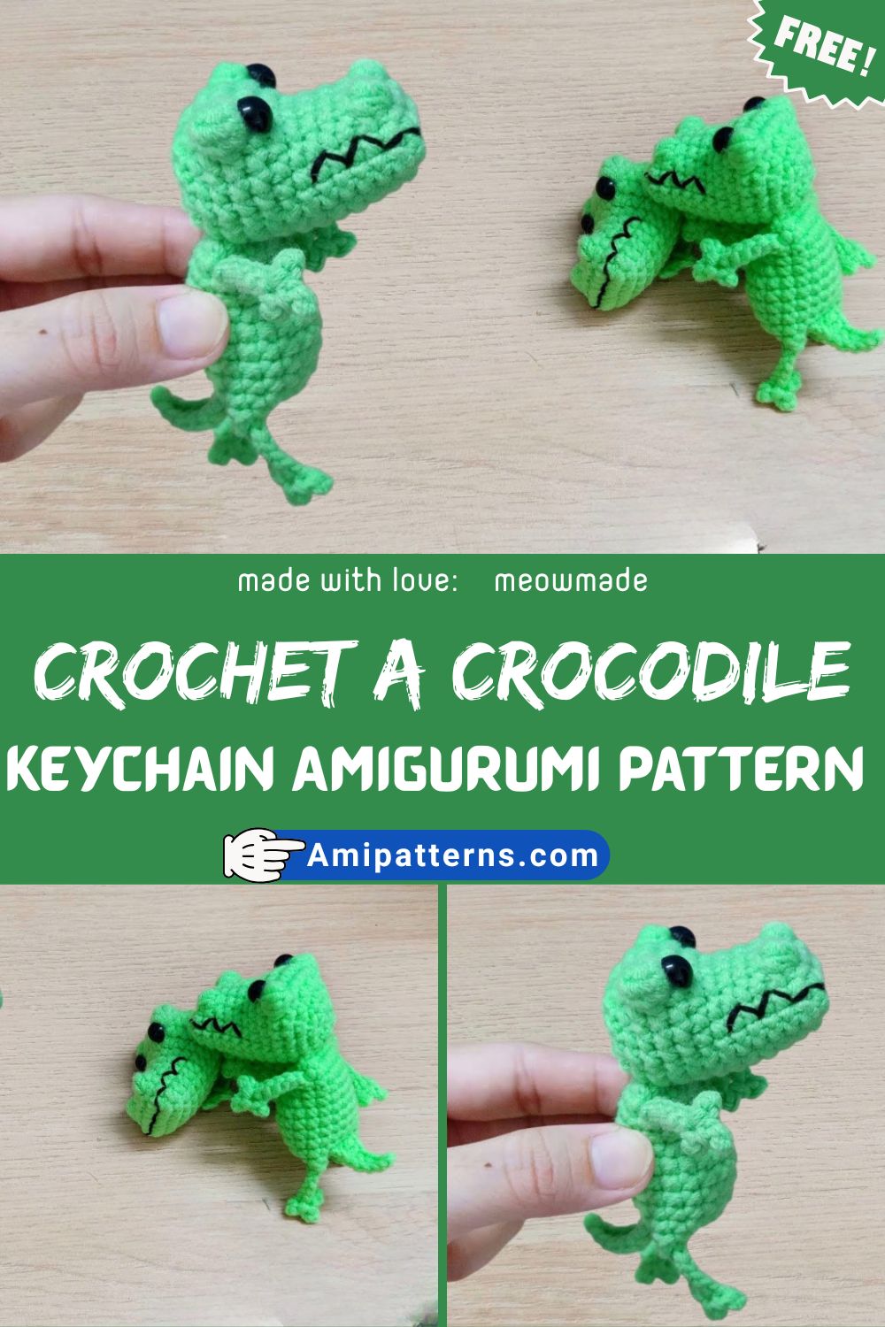 Outstanding Crochet a Crocodile keychain Amigurumi Pattern Toy