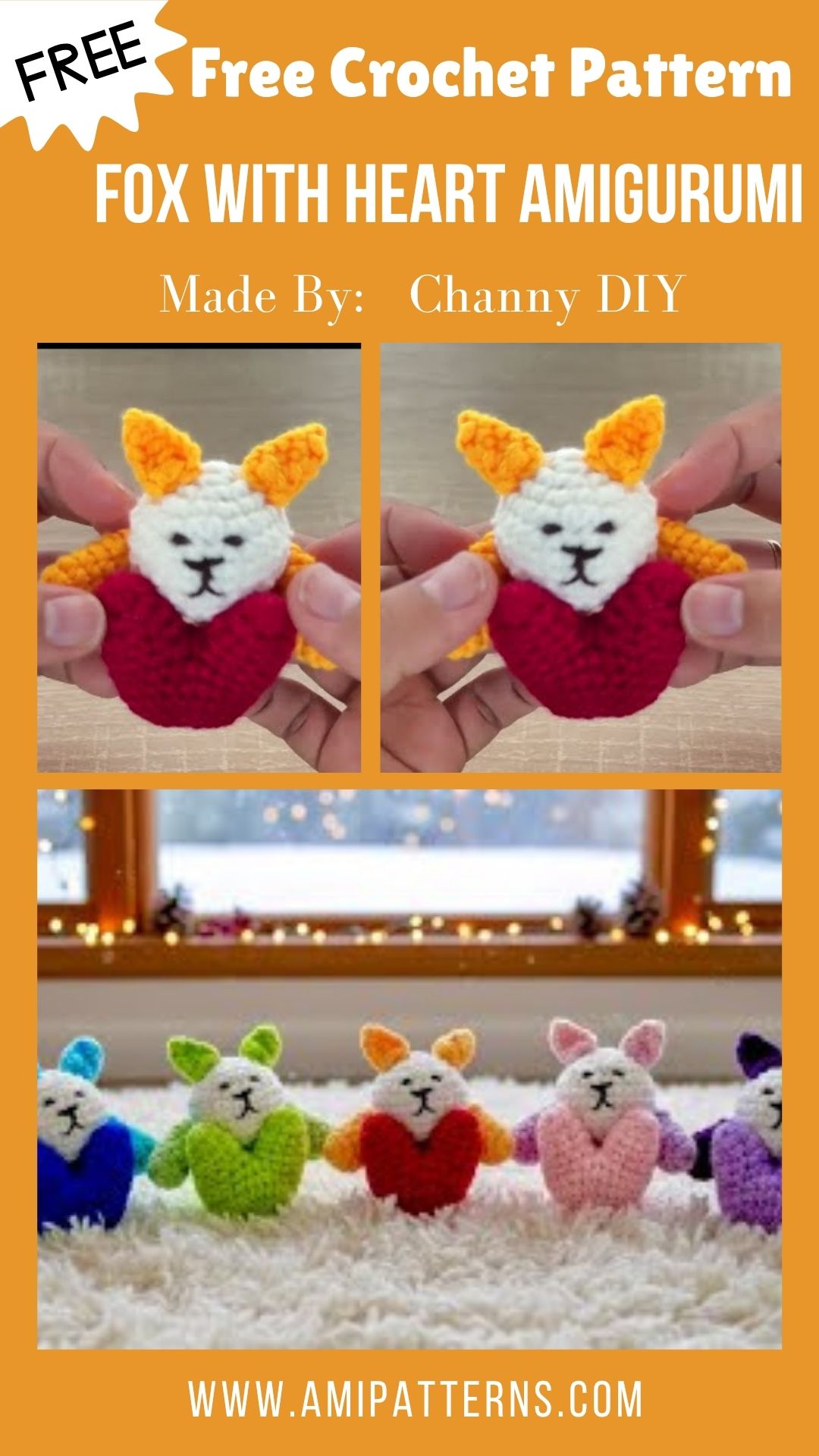 Incredible Crochet Fox with Heart Amigurumi Pattern for Cuteness Overload