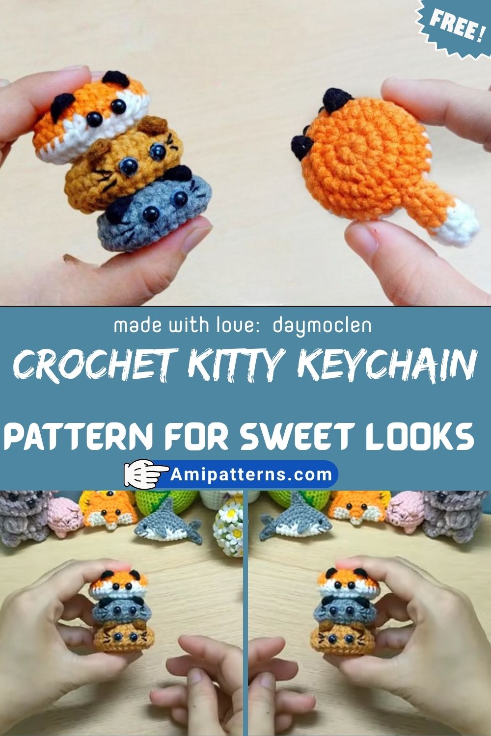 Polished Crochet Kitty Keychain Amigurumi Pattern for Sweet Looks