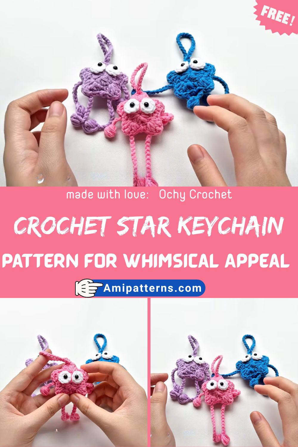 Balanced Crochet Star Keychain Amigurumi Pattern for Whimsical Appeal