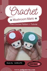 Crochet Super Mushroom Mario Bros Amigurumi Pattern for Home Accents