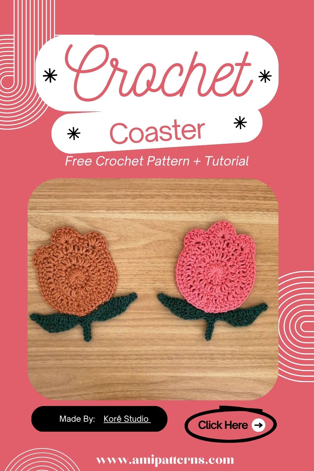 Dreamy Crochet Tulip Coaster Pattern for Cute Decor