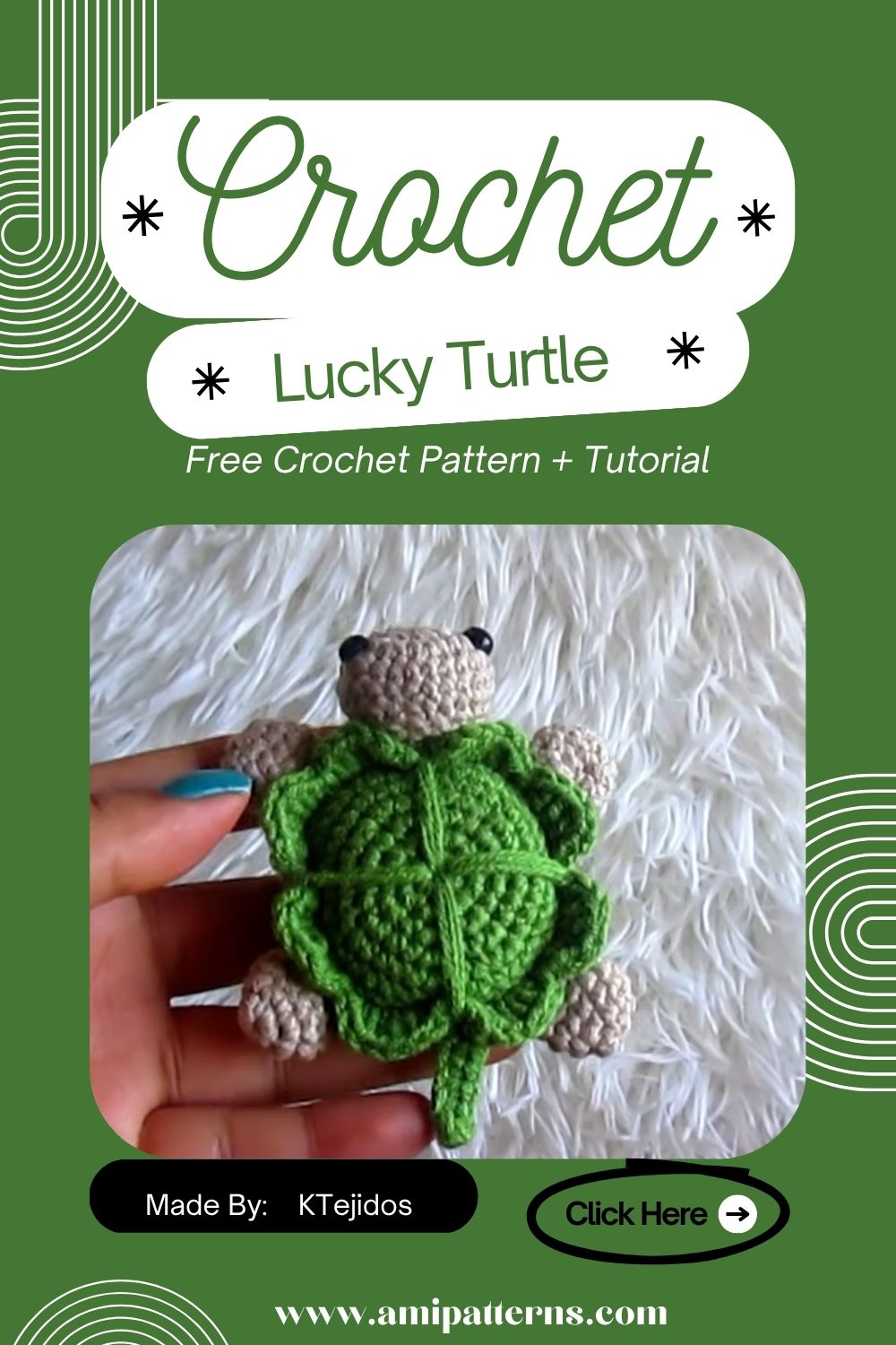 How to Crochet Lucky Turtle Amigurumi Pattern for Good Vibes