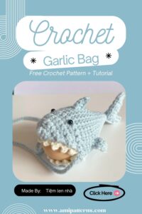 Incredible Crochet Shark-Shaped Garlic Bag Pattern for Cute Character Looks