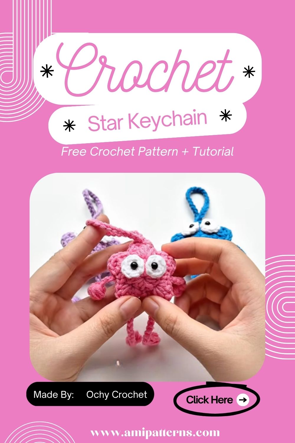 Balanced Crochet Star Keychain Amigurumi Pattern for Whimsical Appeal