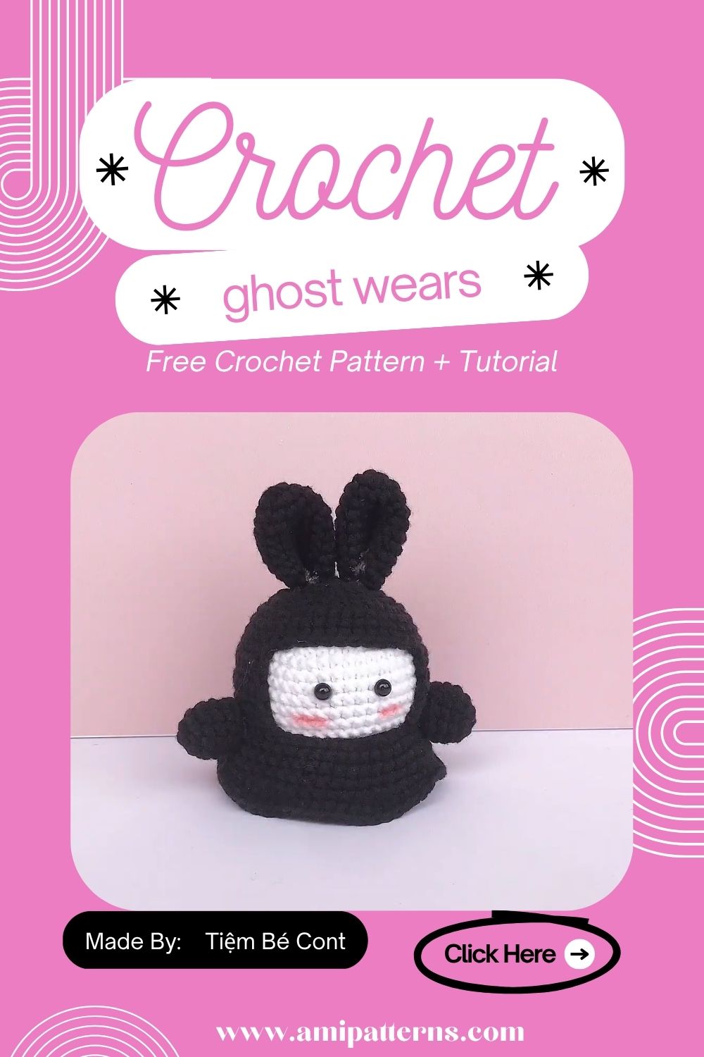Fabulous Crochet ghost wears a cloak Amigurumi Pattern for Fabulous Looks