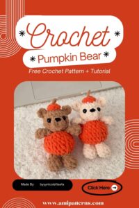 Gorgeous Crochet Pumpkin Bear Keychain Amigurumi Pattern Toy