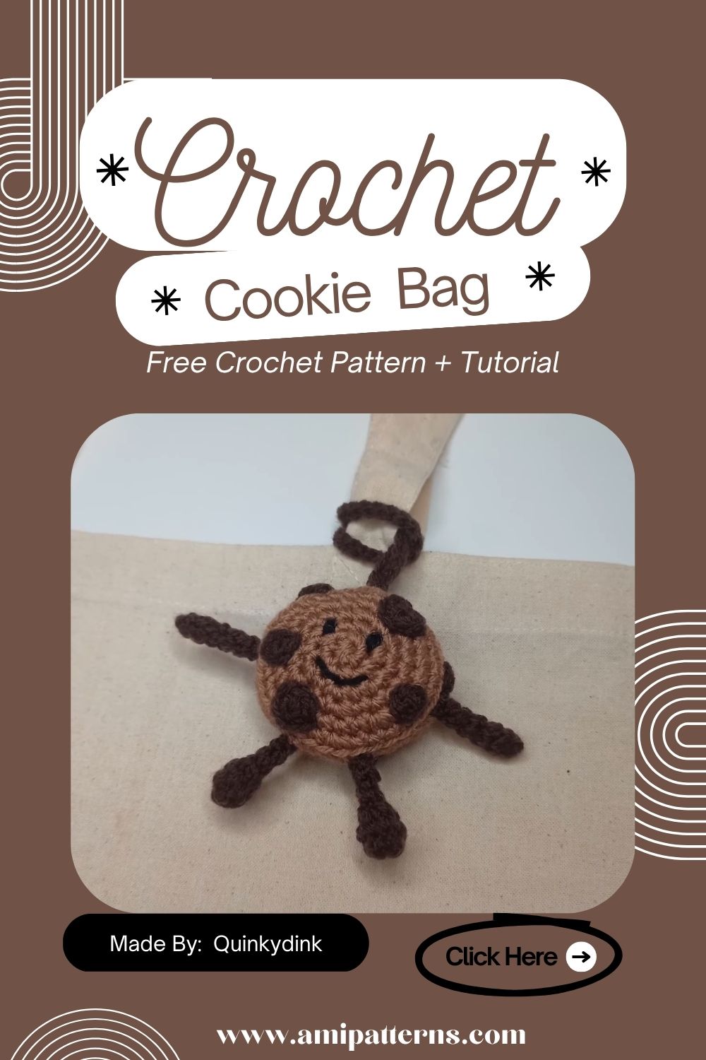 Outstanding Crochet Cookie  Bag Charm Amigurumi Pattern for Sweet Looks