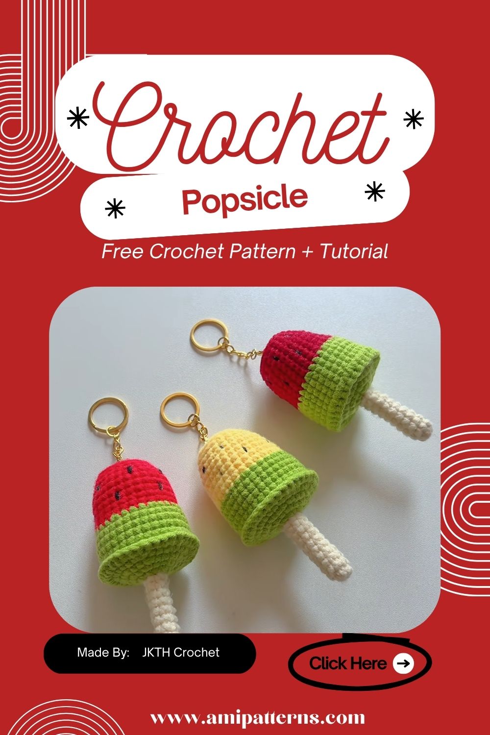 Fabulous Crochet Watermelon Popsicle Keychain Pattern for Instant Style
