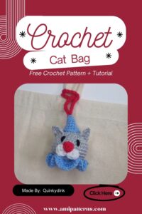 Genuine Crochet Clown Cat Bag Charm Amigurumi Pattern for Fun Decor