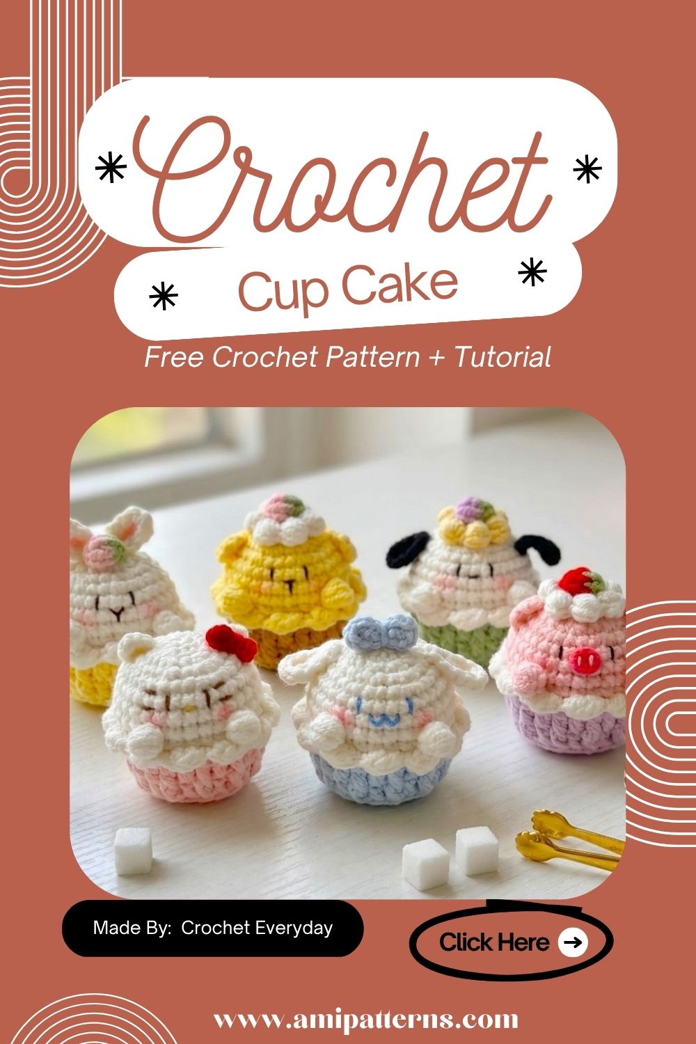 Lovely Crochet Cup Cake Animal Amigurumi Pattern for Festive Home Looks