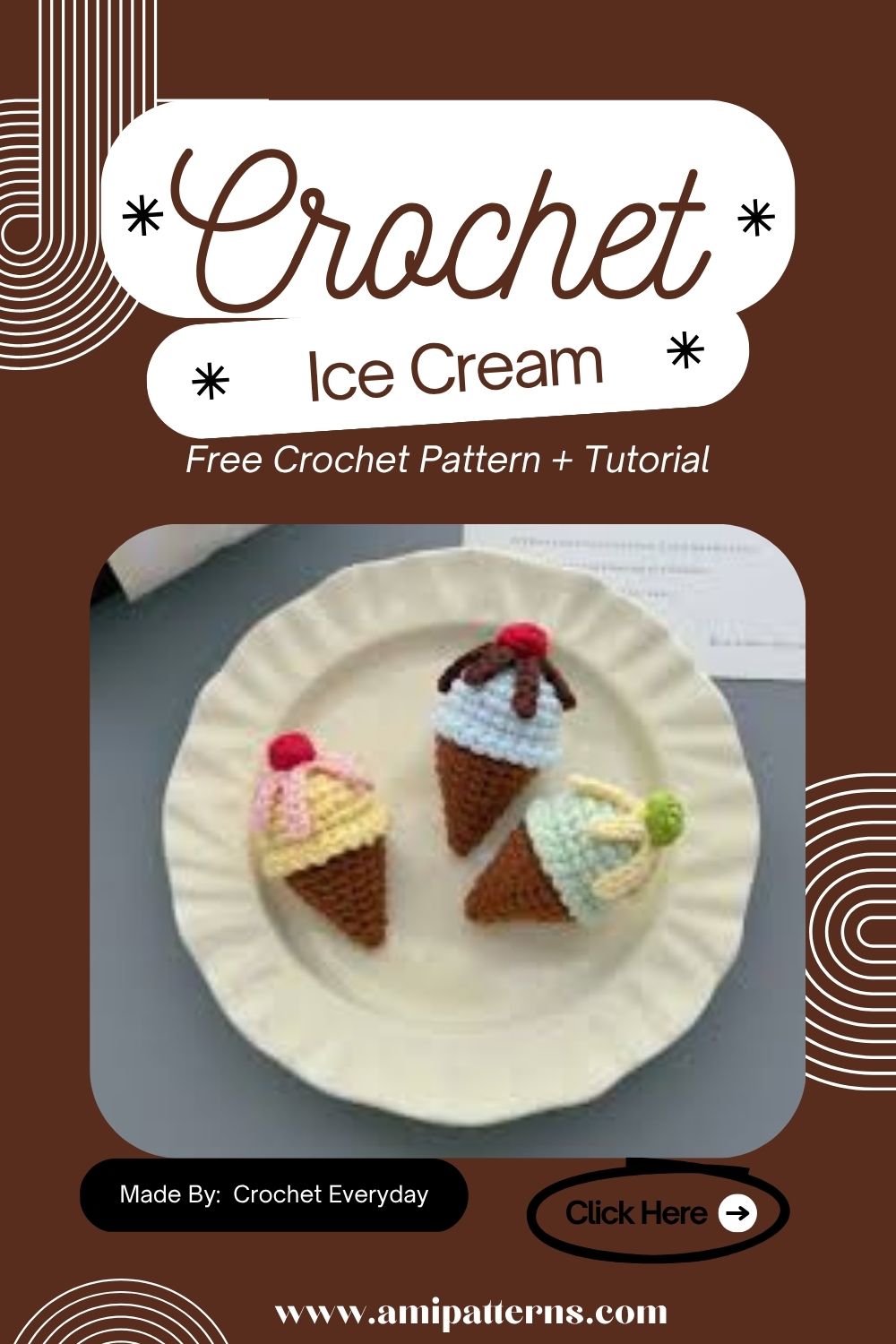 Inspiring Crochet Mini Ice Cream Keychain Amigurumi Pattern for Cute Details