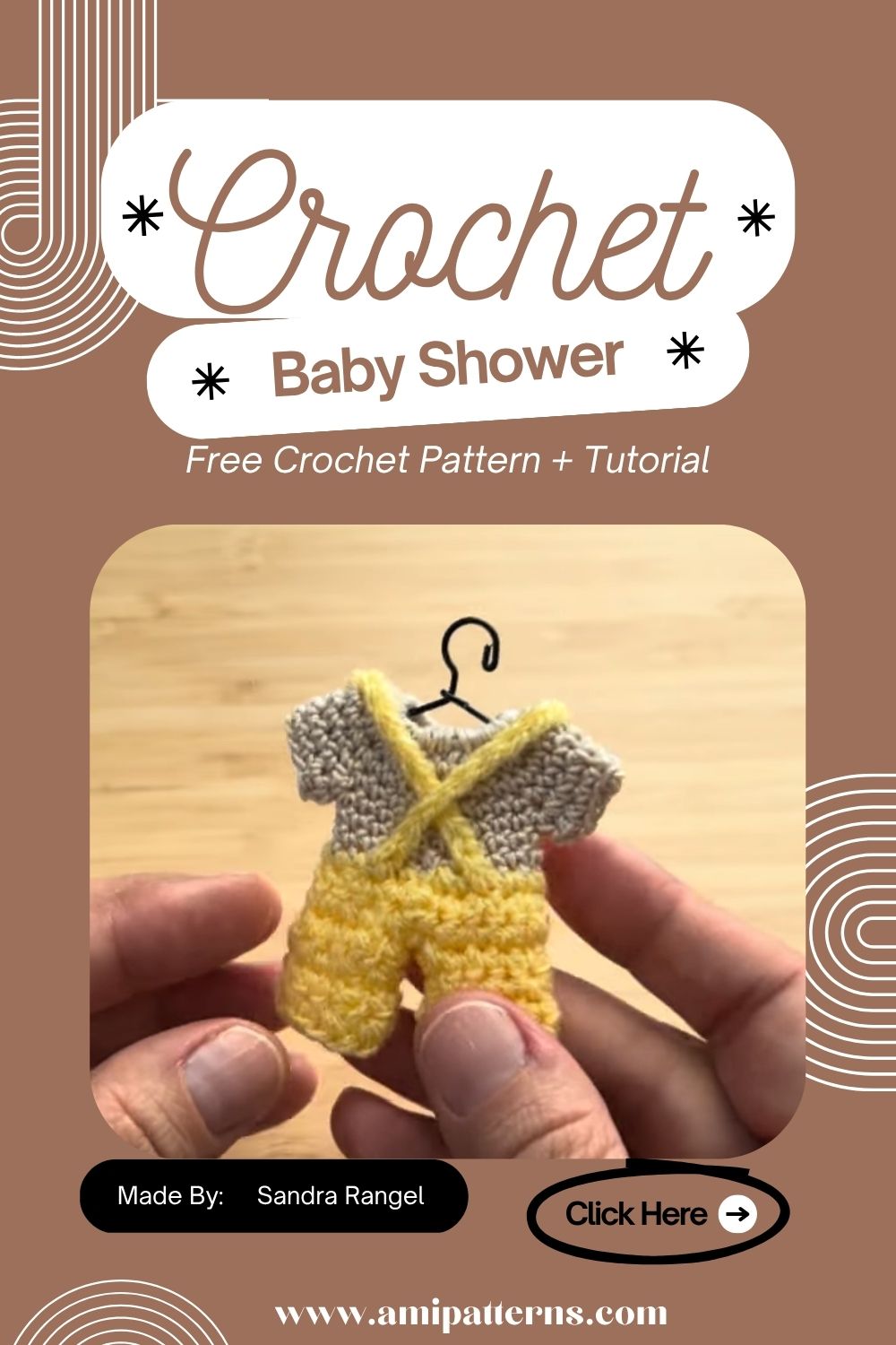 Balanced Crochet Mini Overall Baby Shower Gift Free Two-Color Pattern for Beginners