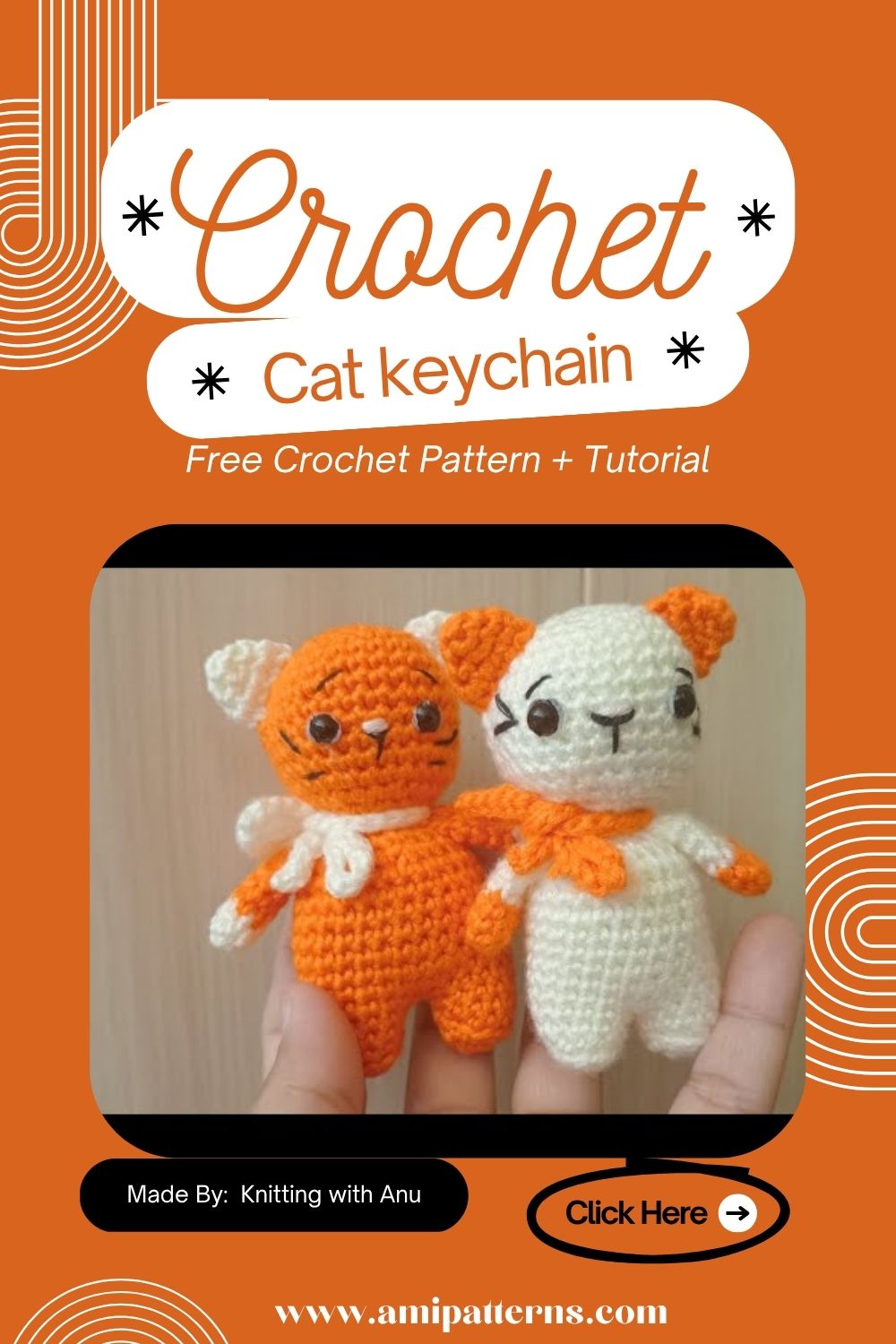 Charming Crochet a Cat keychain Amigurumi Pattern for Beginners