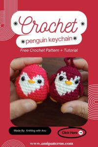 Unique Crochet penguin keychain bag charm Amigurumi Pattern Toy 