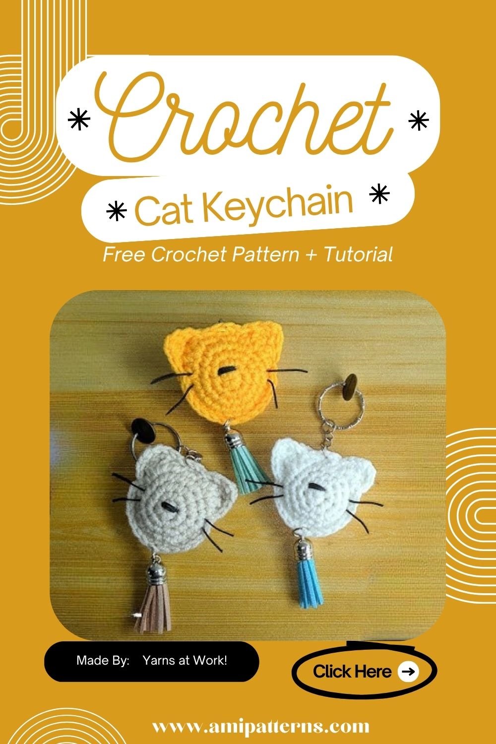 Fabulous Crochet Cat Keychain Amigurumi Pattern for Fun Decor