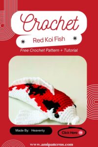 Passionate Crochet White Red Koi Fish Amigurumi Plush Home Decor