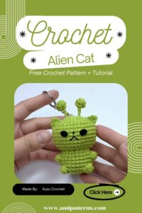 Elegant Crochet Alien Cat Keychain Amigurumi Pattern for Everyday Style