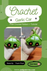 Precious Crochet Funny Pickpocket Garlic Car Pattern for Warm Vibes