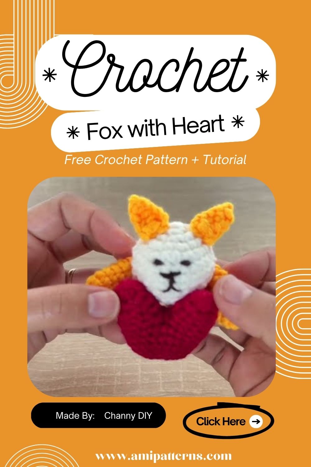 Incredible Crochet Fox with Heart Amigurumi Pattern for Cuteness Overload