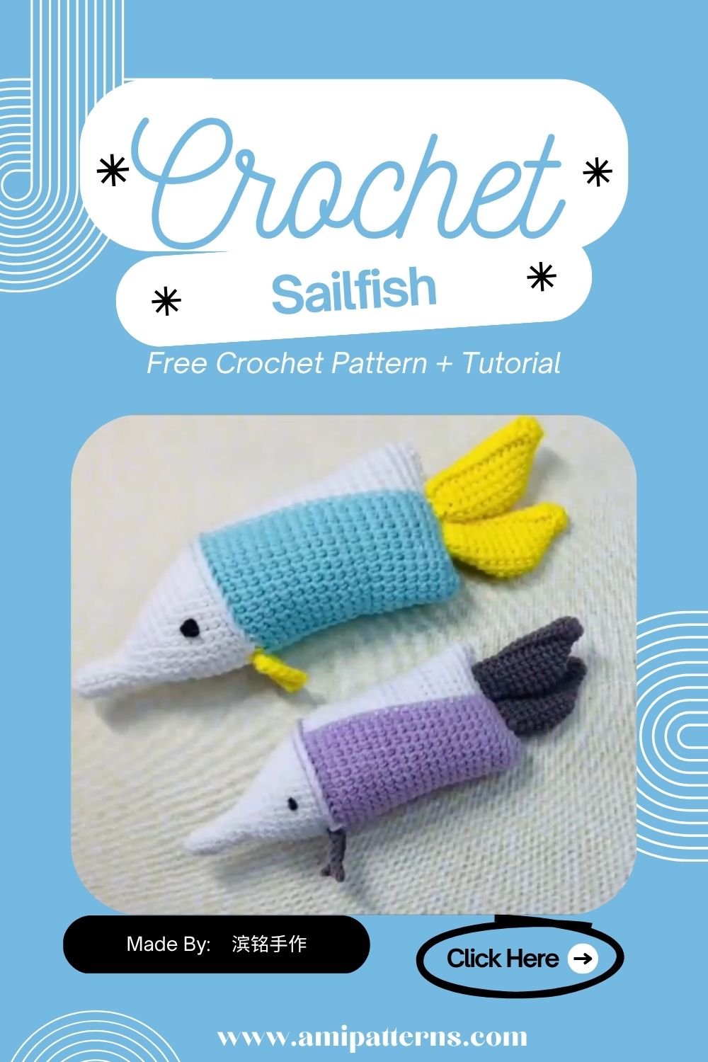 Classy Crochet Sailfish Free Ocean Family Amigurumi Pattern You Will Absolutely Adore