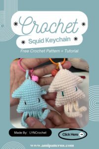 Crochet Squid Keychain Amigurumi Pattern Cutest Handmade Gift for Ocean & Sea Lovers