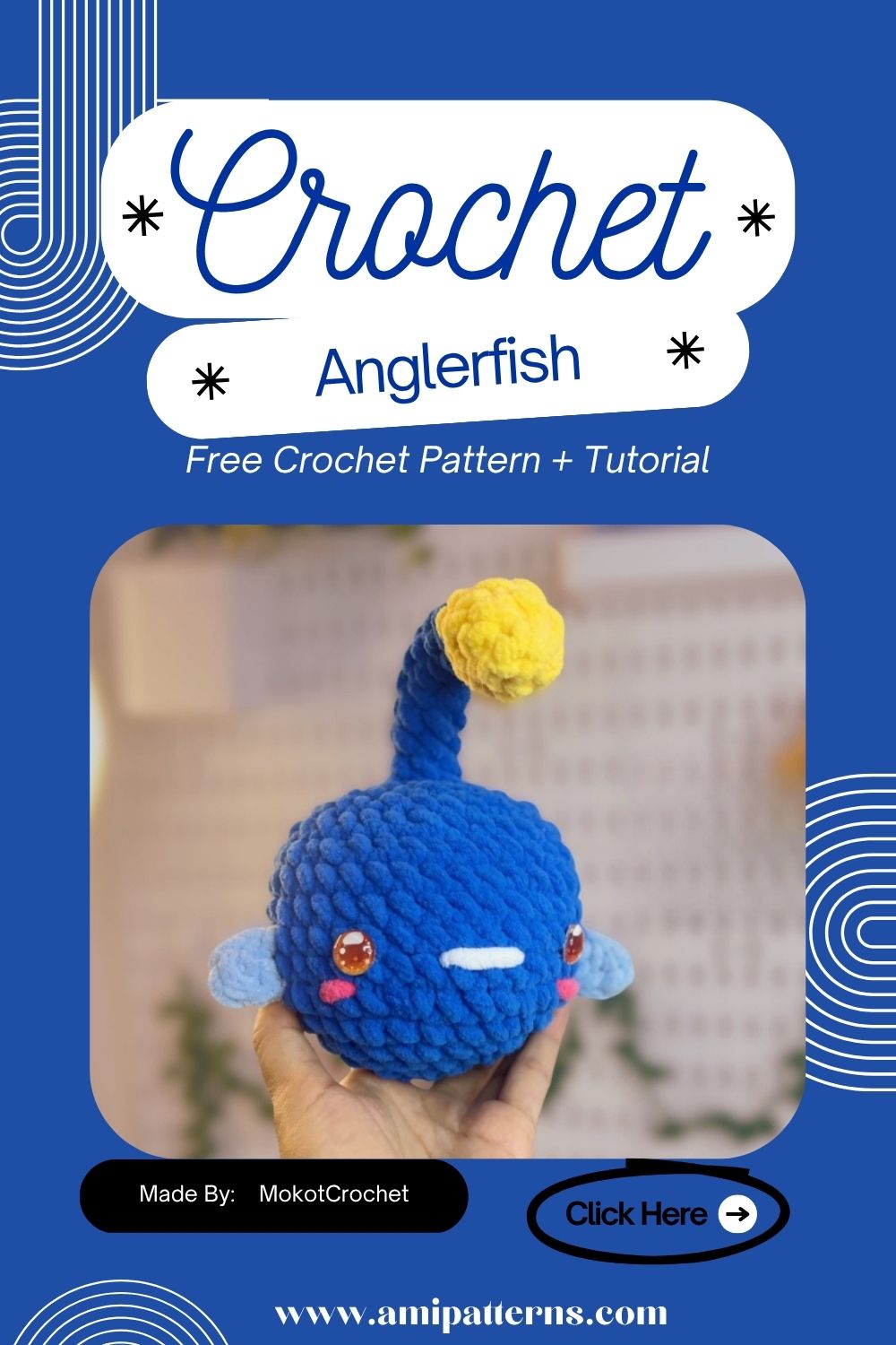 Shining Crochet Fluffy Anglerfish Amigurumi Pattern for Fun Winter Looks