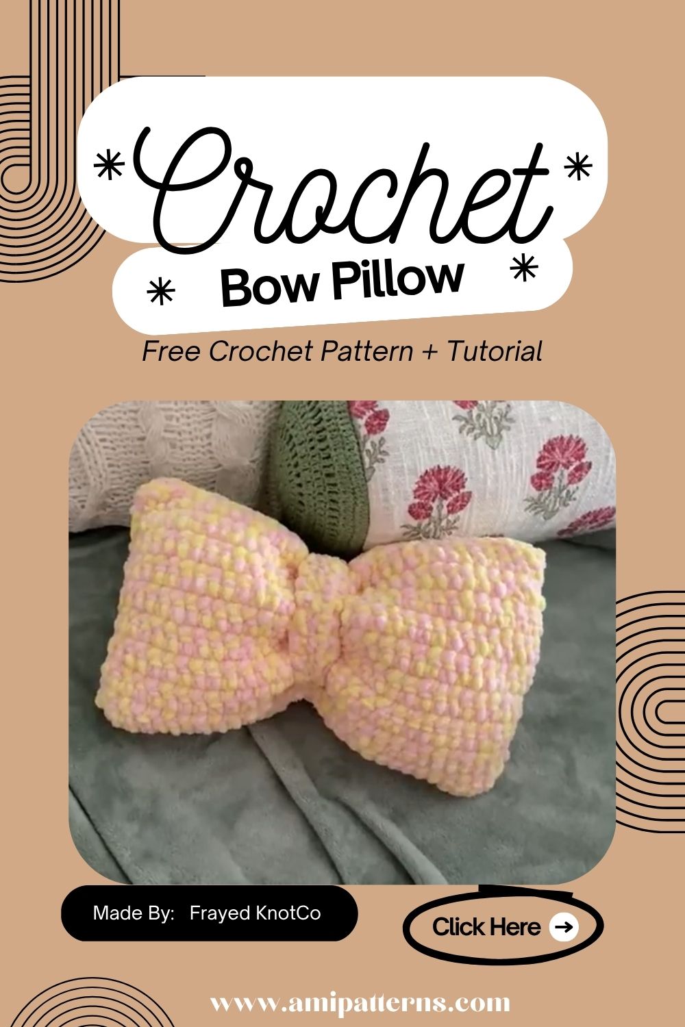 Crochet Bow Pillow Perfect Pattern for Handmade Decor