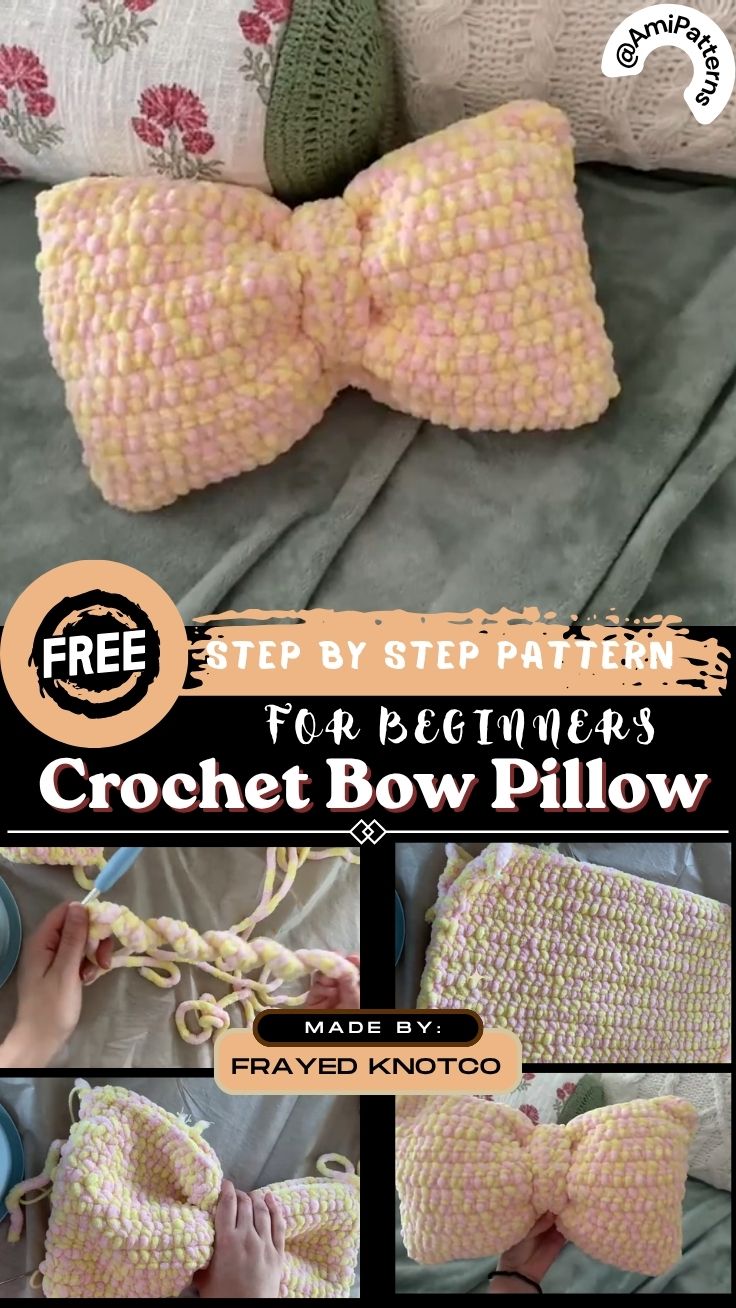 Crochet Bow Pillow Perfect Pattern for Handmade Decor