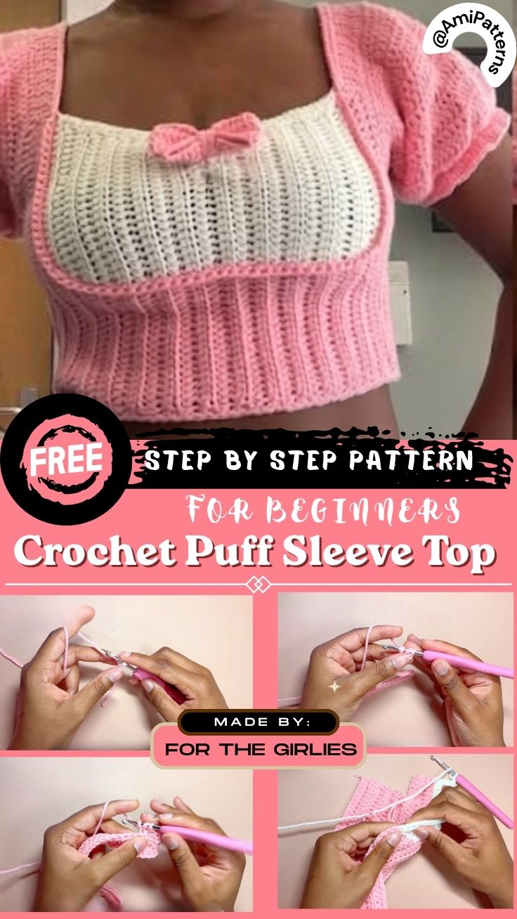 Crochet Puff Sleeve Top Pattern for Trendy Summer