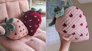 Crocheter Sweet Strawberry Pillow Pattern for Every Needs