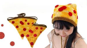 Free Crochet Pizza Triangle Pattern Headband for Kids
