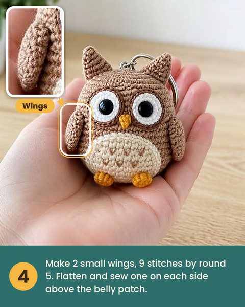 Brown wings crocheted and pressed flat