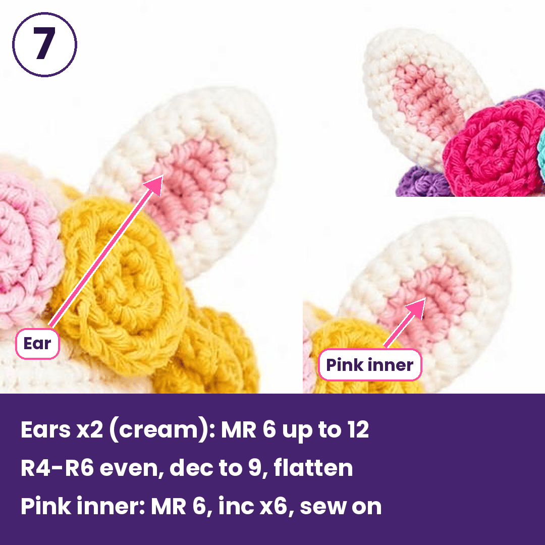 Ears (make 2) and Inner Pieces