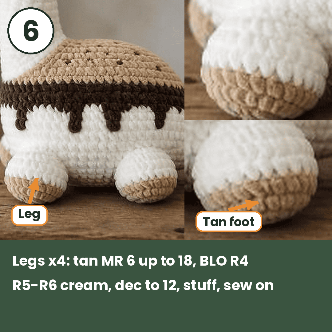 Cream cone tail for the crochet smores dinosaur